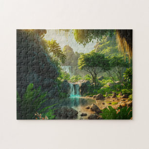 Puzzle Imaginaire Paradis tropical Paysage avec cascade