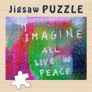 Puzzle Imaginez tous vivre en paix sur le mur de graffiti