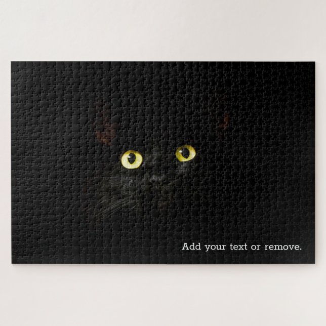 Puzzle IMPOSSIBLE 1 : chat noir contre arrière - plan noi (Horizontal)