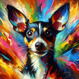 Puzzle Impression acrylique de chien Rat Terrier   Coloré