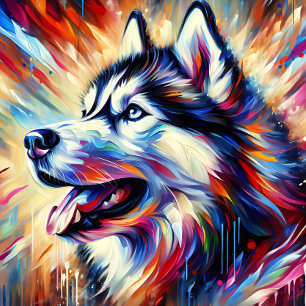 Puzzle Impression acrylique Husky sibérien   Coloré   Vib