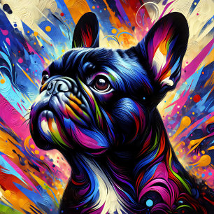 Puzzle Impression acrylique noire de Bouledogue français