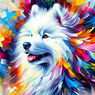 Puzzle Impression acrylique Samoyède   Coloré   Vibrant