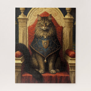 Puzzle Impression d'art du trône de chat Maine Coon noble