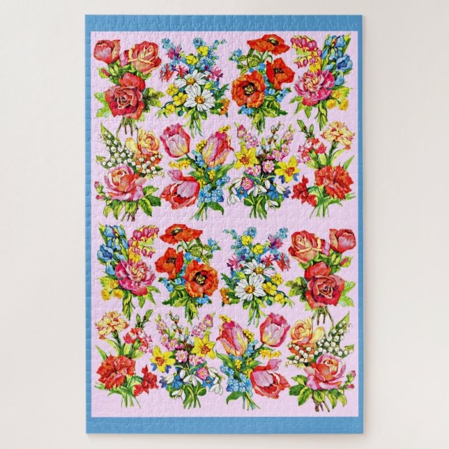 Puzzle impression de collection de fleurs florales épique (Vertical)