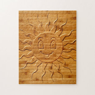Puzzle Impression De La Face Solaire Souriante En Bois