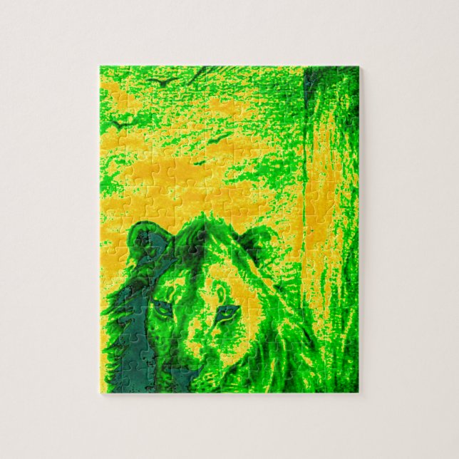 Puzzle Impression Fluorante Lion Art Vision Night (Vertical)