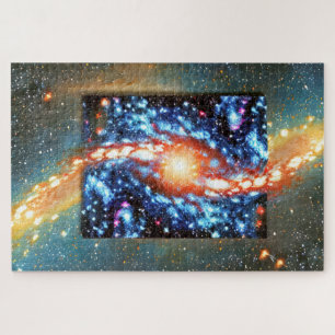 Puzzle Impressionnisme cosmique orange et bleu de l'espac