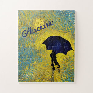 Puzzle Impressionniste Blue Child Umbrella Yellow Landcap