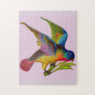 Puzzle imprimé d'oiseau victorien ultra coloré