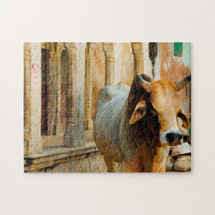 Puzzle Inde Rajastan Vache sacrée