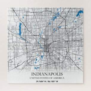 Puzzle Indianapolis Indiana USA Travel City Map