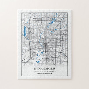 Puzzle Indianapolis Indiana USA Travel City Map