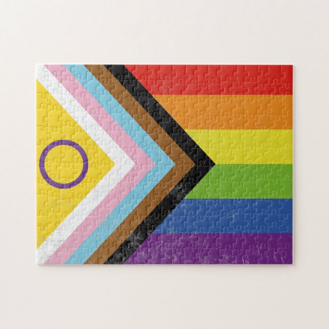 Puzzle Indicateur de la Fierté de Progrès Intersex Inclus (Horizontal)