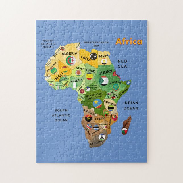 Puzzle Indicateurs de la carte de l'Afrique (Vertical)