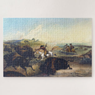 Puzzle Indien chassant le bison Karl Bodmer 1839