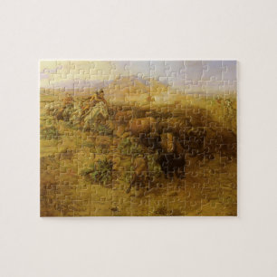 Puzzle Indiens vintages, Chasse au bison par CM Russell