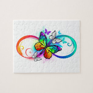 Puzzle Infini lumineux avec papillon arc-en-ciel
