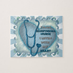 Puzzle infirmière exceptionnelle au coeur bleu