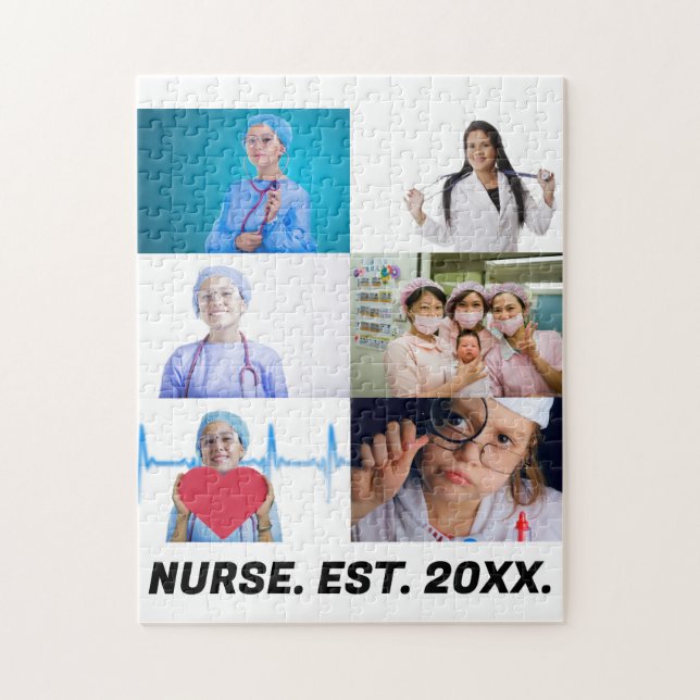 Puzzle Infirmière personnalisée EST 20XX 6 photo collage (Vertical)