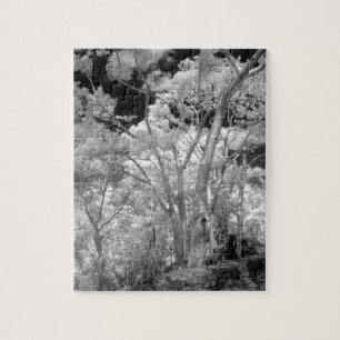 Puzzle Infrarouge d'arbres bâtiments et sentiers à Las 2