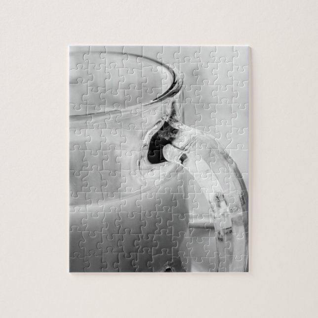Puzzle Infrarouge, noir et blanc,tasse, verre, café, (Vertical)