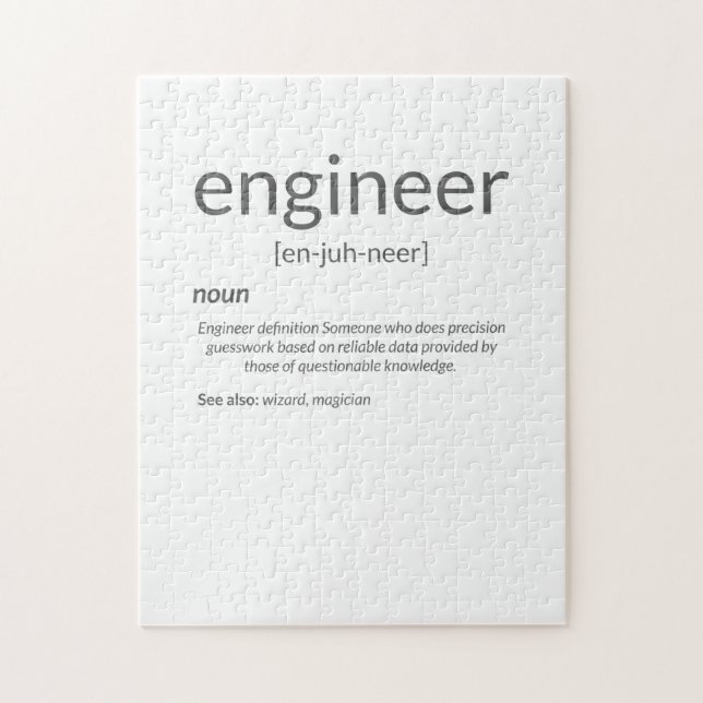 Puzzle Ingénieur-cadeau Collège Ingénieur majeur Définiti (Vertical)