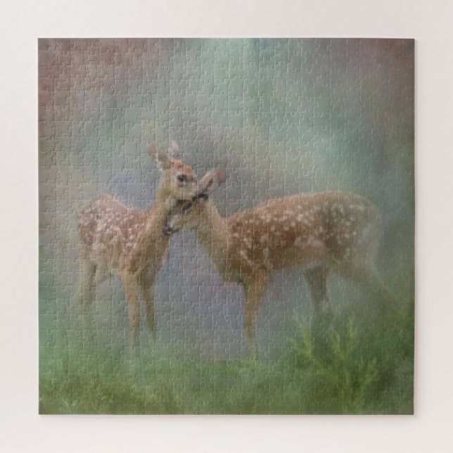 Puzzle Innocence du chevreuil pastel art animal contempor (Vertical)