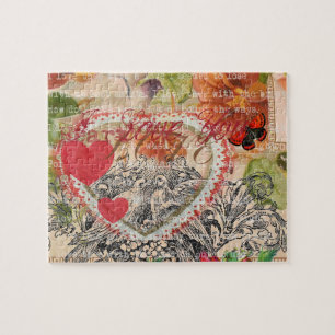Puzzle Inséparables Heart Red Art Collage