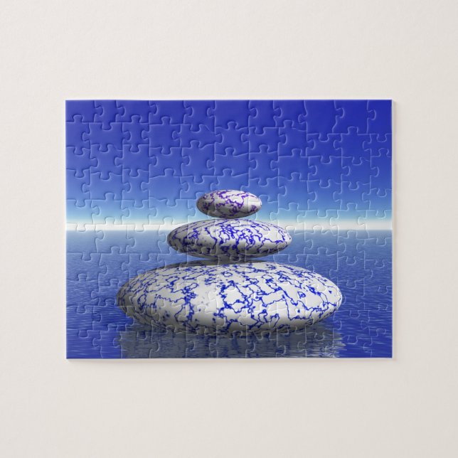 Puzzle Inspiration pourpre bleue en pierre de paix (Horizontal)