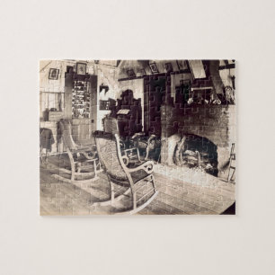 Puzzle Intérieur d'une cabane en bois américaine, c.188