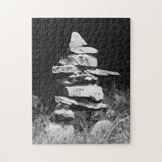 Puzzle Inukshuk - chiffre en pierre d'homme (Vertical)