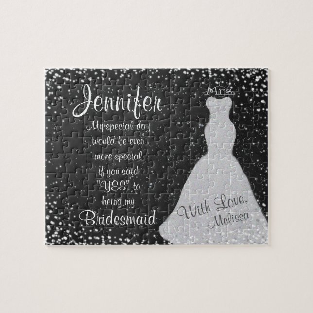 Puzzle Invitation de demoiselle d'honneur d'amusement (Horizontal)
