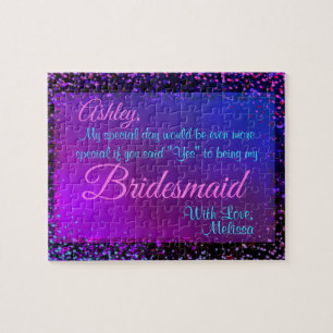 Puzzle Invitation d'une femme de chambre d'honneur amusan