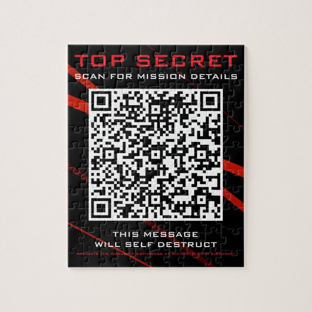 Puzzle Invitation Spy Party (Vertical)