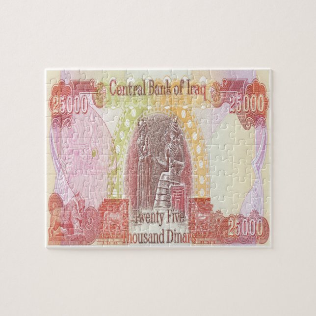 Puzzle Irak 25 000 Dinar Note argent (Horizontal)
