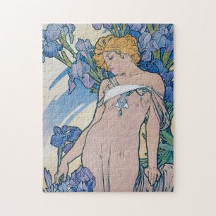 Puzzle Iris (Quatre Fleurs), Alphonse Mucha