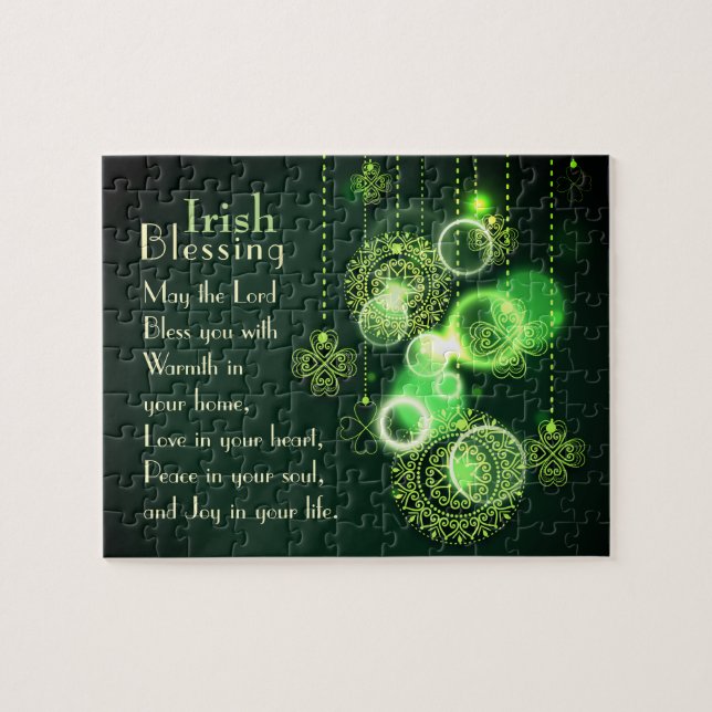 Puzzle Irish Blessing Love in your heart, Design Shamrock (Horizontal)