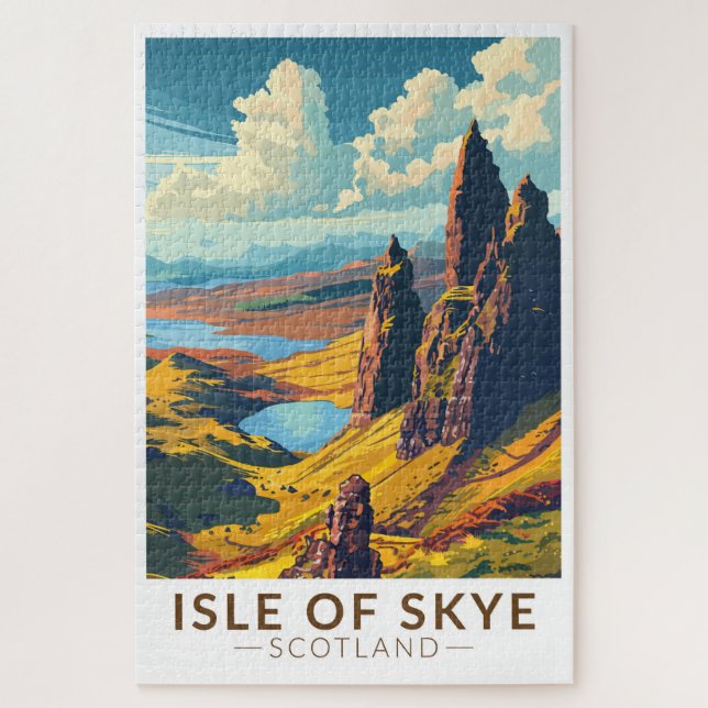 Puzzle Isle of Skye Scotland Travel Art Vintage (Vertical)