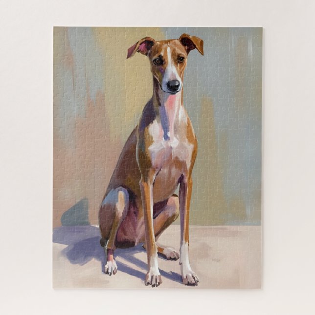 Puzzle Italian Greyhound Dog Painting (Vertical)
