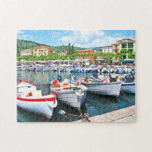 Puzzle Italie photo pittoresque été lac port