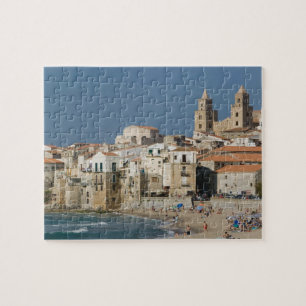 Puzzle Italie, Sicile, Cefalu, Ville avec Duomo de