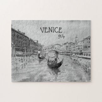 Puzzle Italie Travel - VENICE souvenir noir et blanc