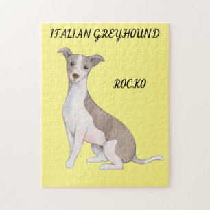 PUZZLE ITALIEN GREYHOUND & NOM PERSONNALISÉ.