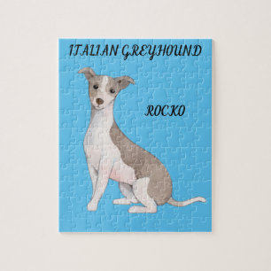 PUZZLE ITALIEN GREYHOUND & NOM PERSONNALISÉ.