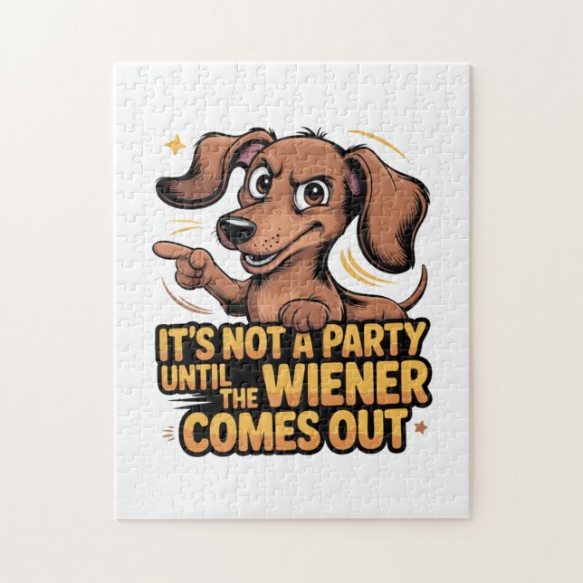 Puzzle It's Not A Party Until The Wiener Comes Out (Vertical)