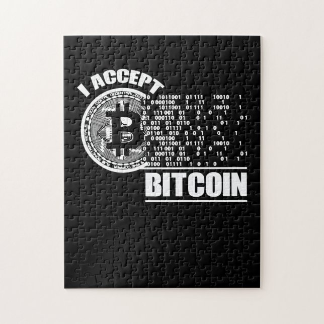 Puzzle J'Accepte Bitcoin Crypto (Vertical)