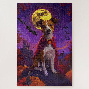 Puzzle Jack Russell Vampire Halloween Citrouilles Effraya