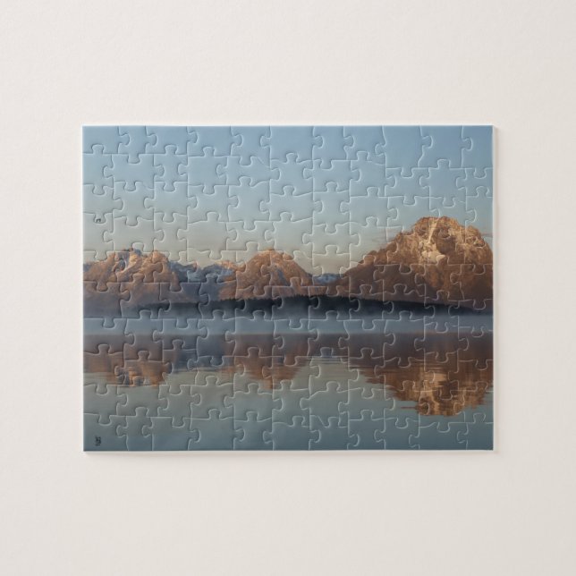 Puzzle Jackson Lake Dam réflexion dans Grand Teton Park (Horizontal)
