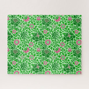 Puzzle Jacobean Floral, Emerald et Lime Green
